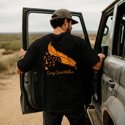 Every Child Matters Feather Flying Birds Design For Orange Shirt Day - Two sides - Unisex T-shirt/V-neck T-shirt/Hoodie/Sweatshirt