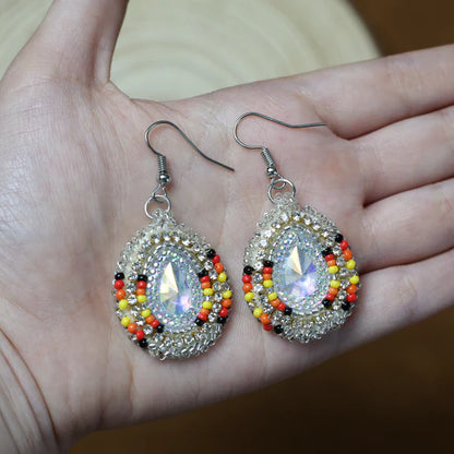SALE 50% OFF - Tear Drop Earrings Beaded Handmade Earrings For Women