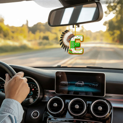 Personalized Letter Native American Feather Christmas - Custom Name Design - Ornament Acrylic