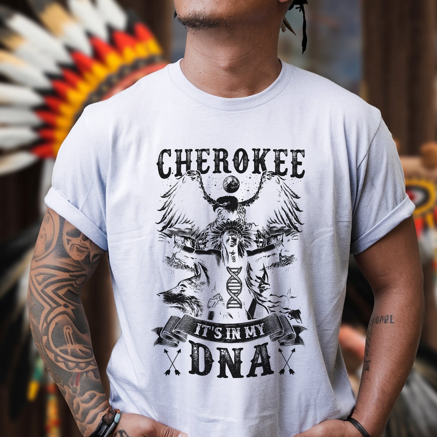 Cherokee It's In My DNA Black&White Unisex T-Shirt/Hoodie/Sweatshirt