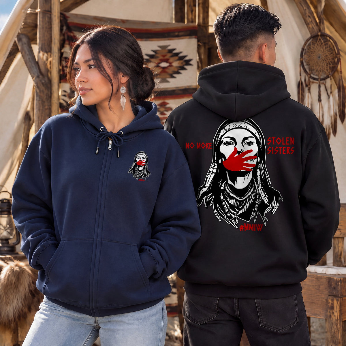 MMIW No More Stolen Sisters - Two Sides Unisex Hoodie Zip