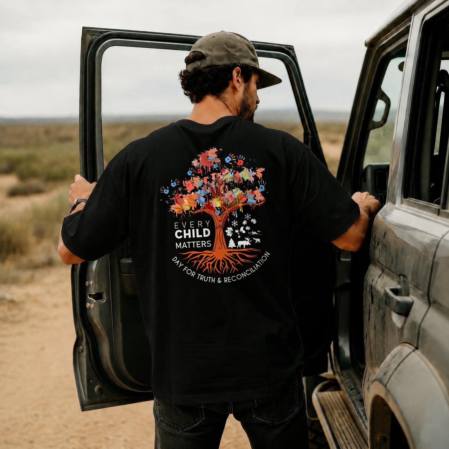 Every Child Matters Handprint Tree For Orange Shirt Day - Two sides - Unisex T-shirt/V-neck T-shirt/Hoodie/Sweatshirt