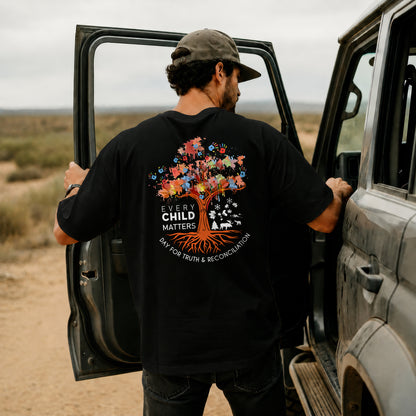 Every Child Matters Handprint Tree For Orange Shirt Day - Two sides - Unisex T-shirt/V-neck T-shirt/Hoodie/Sweatshirt