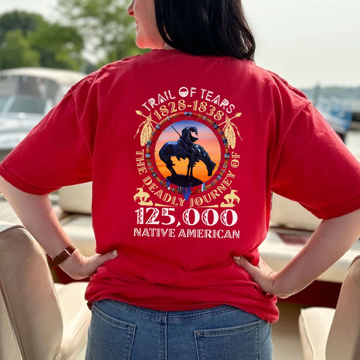 Trail of Tears Memorial – 125,000 Native Americans Lost Unisex - Two sides - T-Shirt/T-Shirt V-Neck/Hoodie/Sweatshirt