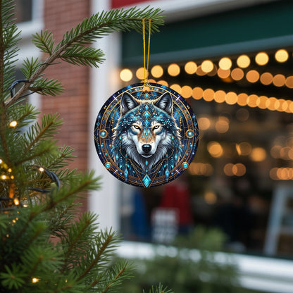 Celestial Wolf - Blue Crystal Spirit Animal - Unique Christmas Gift Decor Flat Acrylic