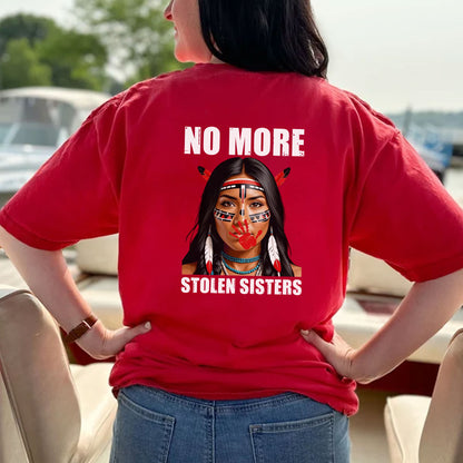 No More Stolen Sisters Indigenous Braided Hair Unisex - Two sides - T-Shirt/T-Shirt V-Neck/Hoodie/Sweatshirt