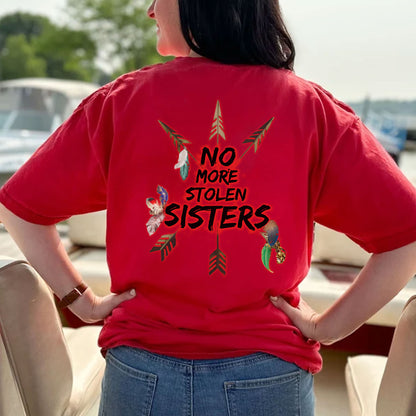 No More Stolen Sisters Red Hand Arrows - Two Sides - MMIW Unisex T-Shirt/Hoodie/V-Neck/Sweatshirt