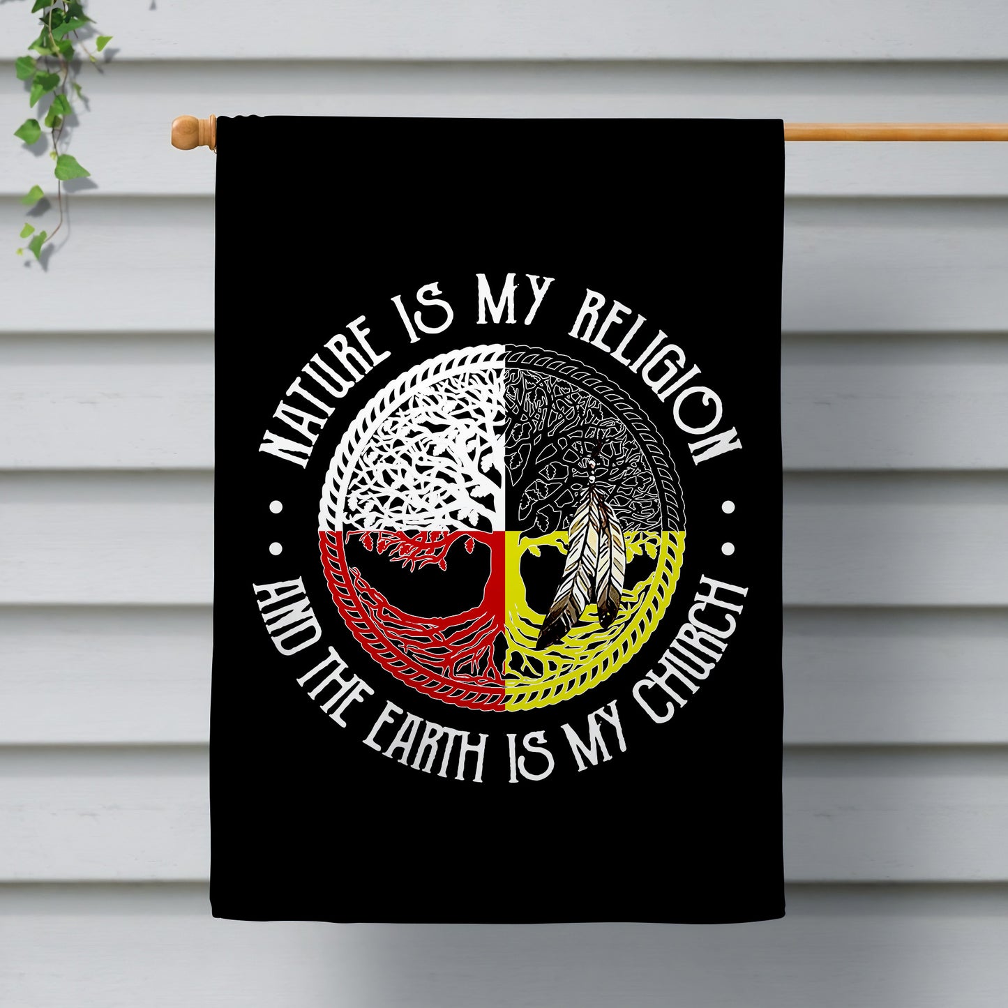 Nature Is My Religion Earth Is My Church Flag Medicine Wheel