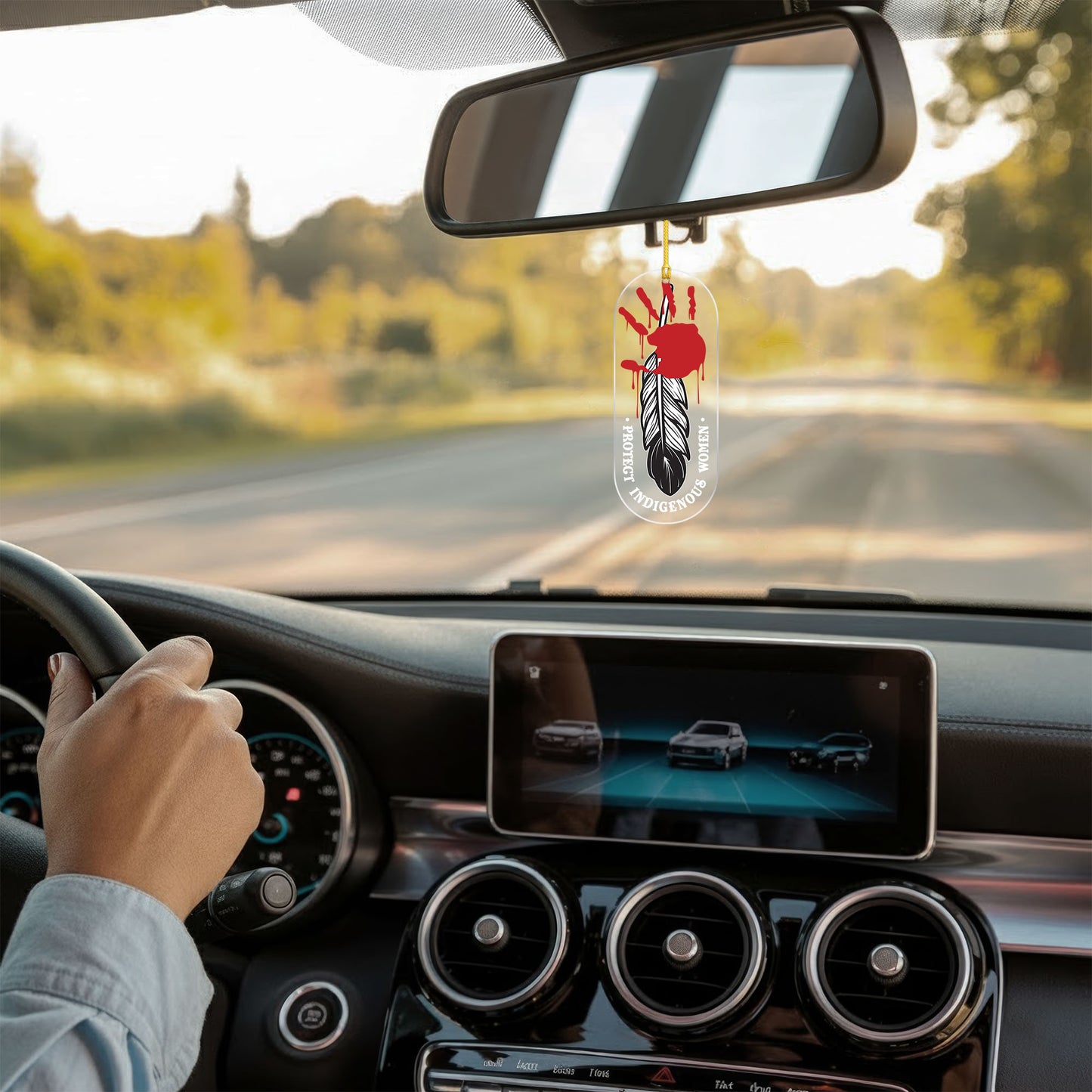 Protect Indigenous Women - MMIW Red Handprint Feather - Unique Christmas Gift Decor Flat Acrylic