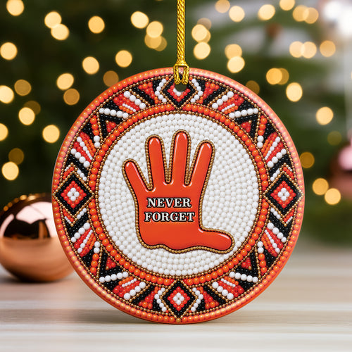 Never Forget Handprint Ceramic Ornament - Every Child Matters Gift Decor