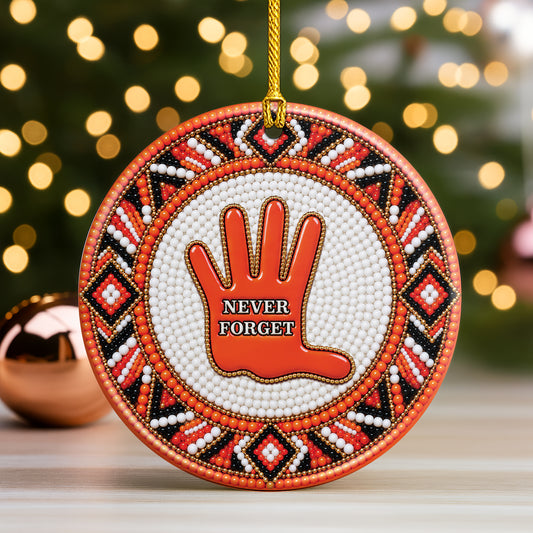 Never Forget Handprint Ceramic Ornament - Every Child Matters Gift Decor