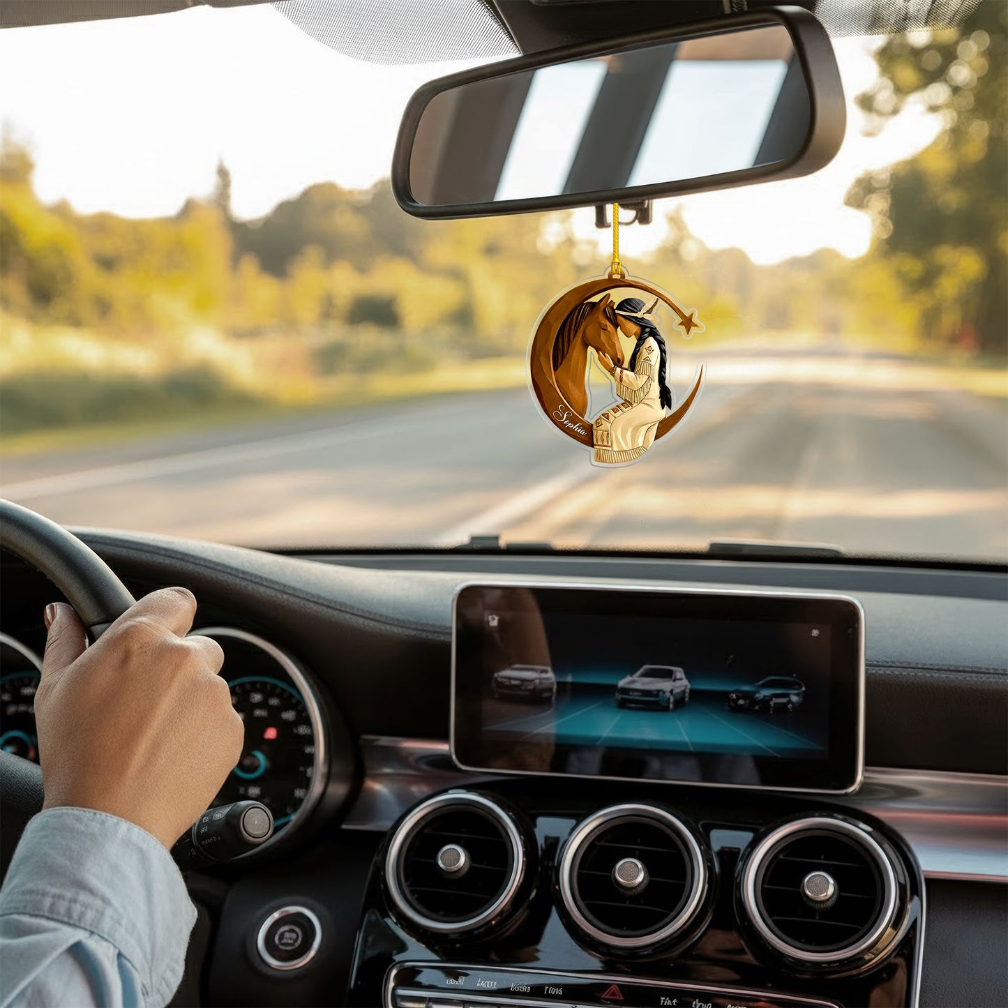 Native American Christmas - Horse and Maiden - Custom Name Design - Ornament Acrylic