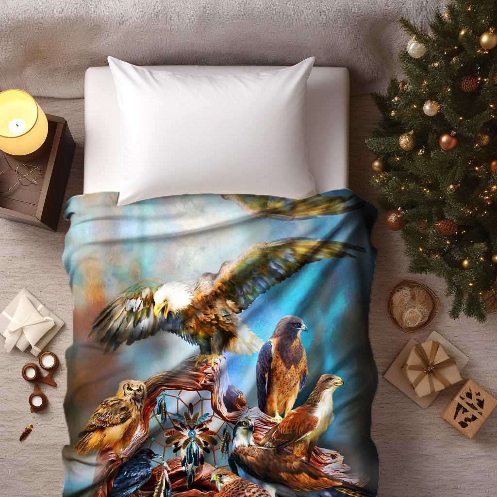 Native American Spirit Birds Soft And Warm Fleece Blanket