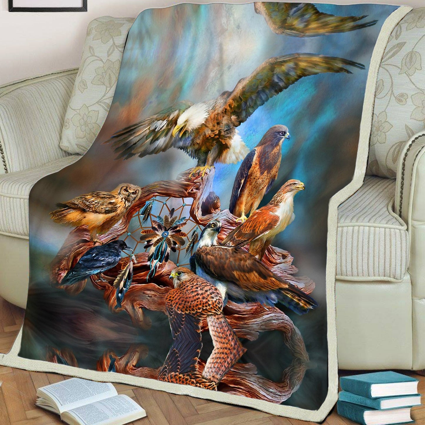 Native American Spirit Birds Soft And Warm Fleece Blanket