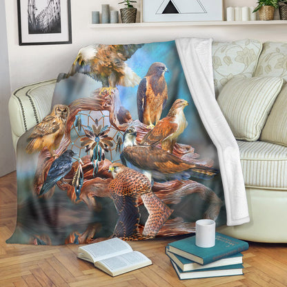 Native American Spirit Birds Soft And Warm Fleece Blanket