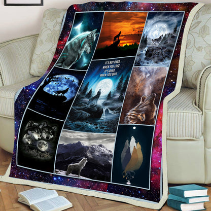 Native American Night Wolves Symbols Soft and Warm Fleece Blanket