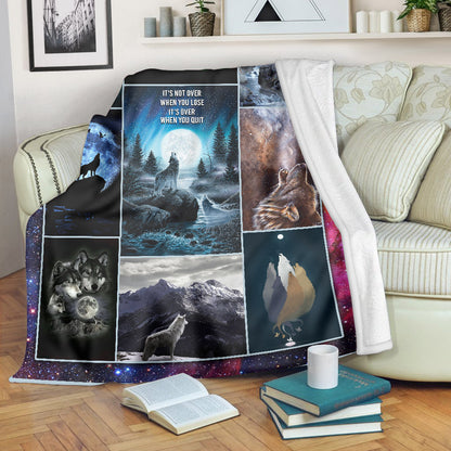 Native American Night Wolves Symbols Soft and Warm Fleece Blanket