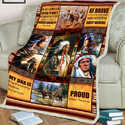 Native American Style Chief Soft and Warm Fleece Blanket