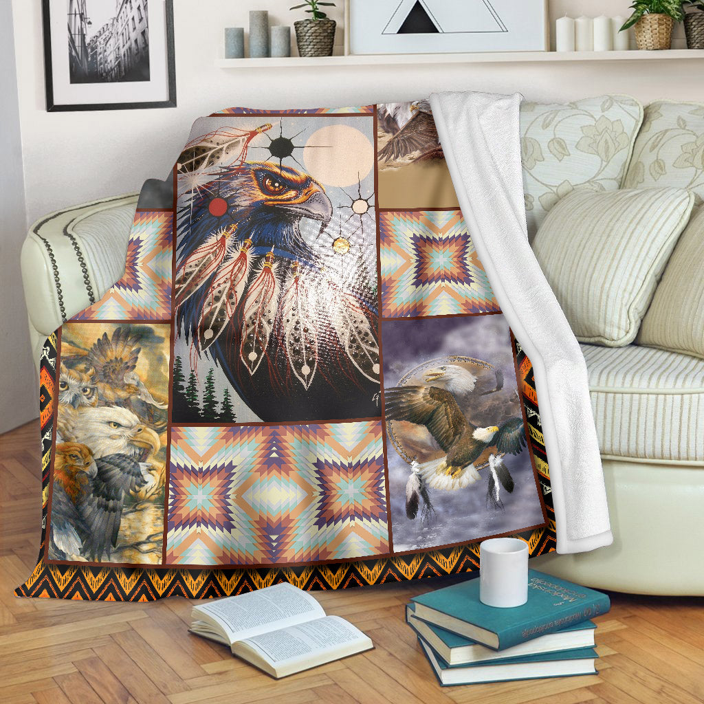 Native American Spirit Eagles Birds Soft And Warm Fleece Blanket