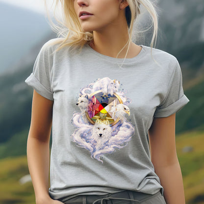 Sacred White Animals & Medicine Wheel Spiritual Unisex T-shirt/T-shirt V-neck/Hoodie/Sweatshirt