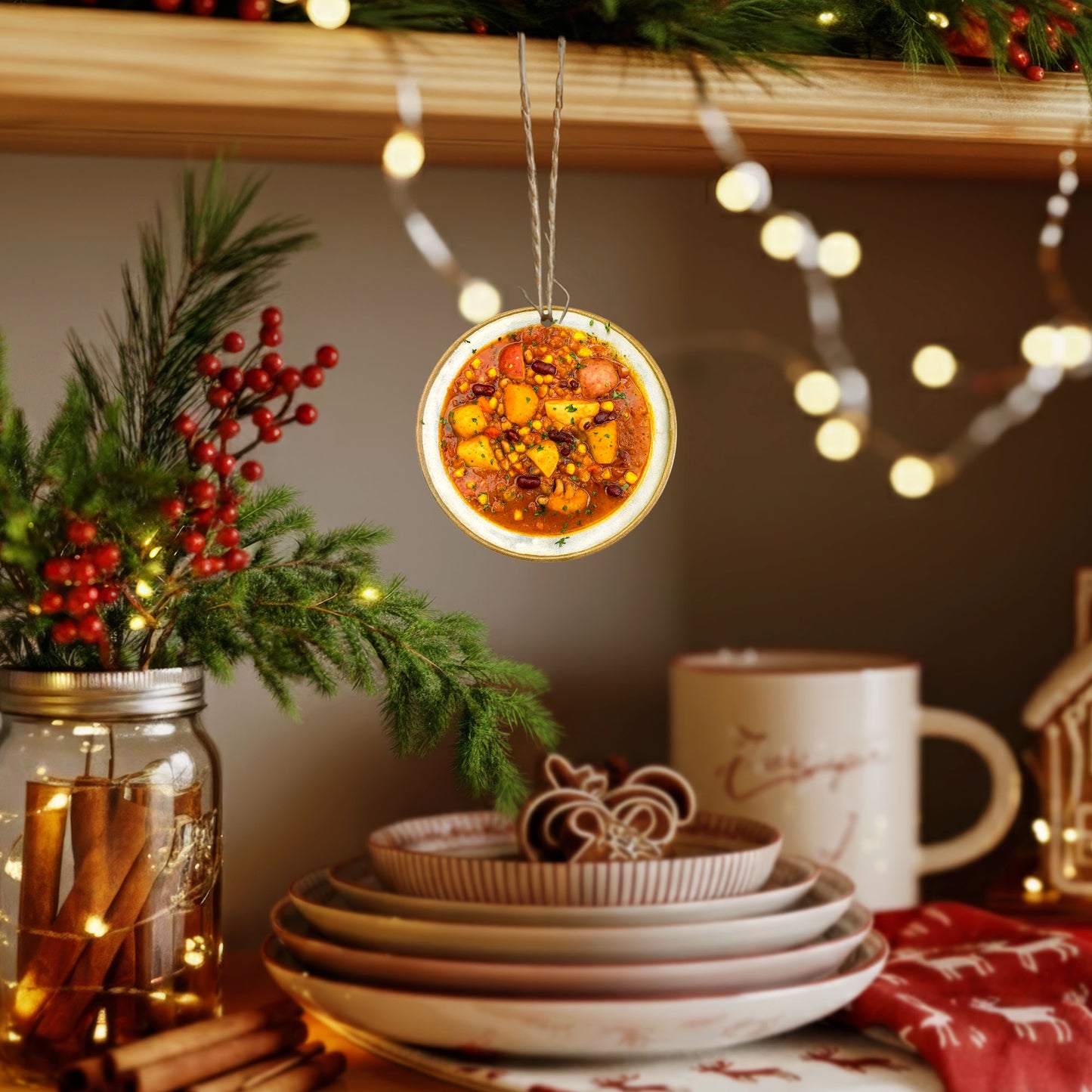 Native American Inspired Traditional Food Ornament - Flat Acrylic Holiday Decor