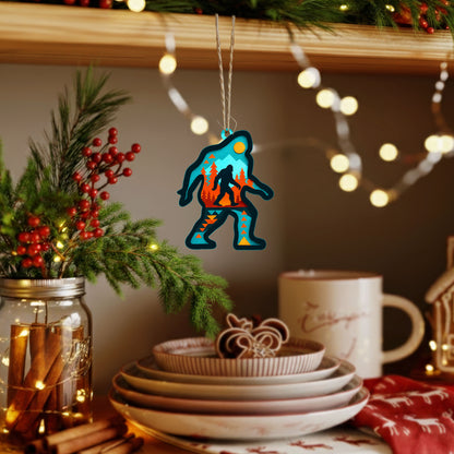 Bigfoot Ornament - Native American Inspired Holiday Decor in Flat Acrylic