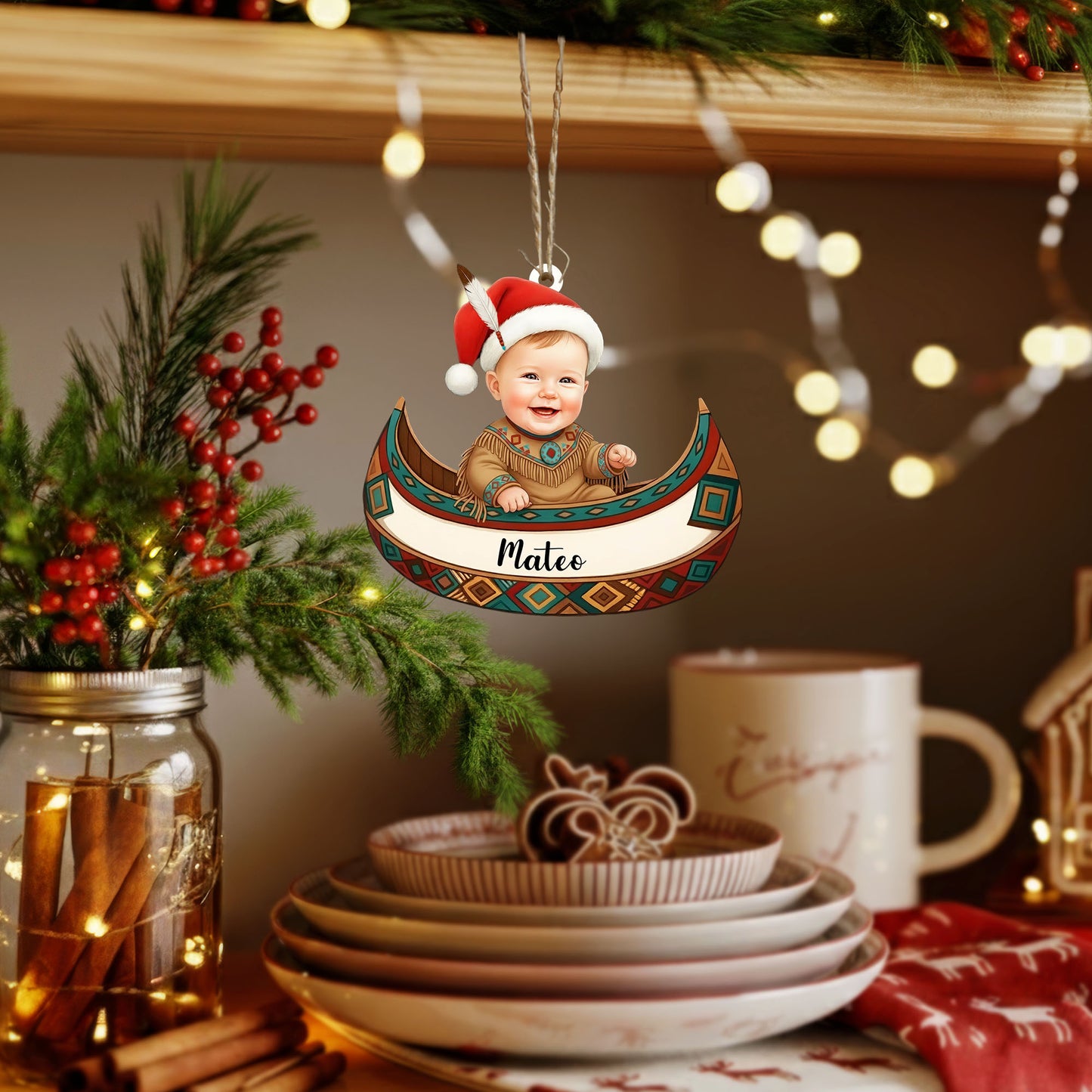 Custom Baby's First Christmas Ornament 2025 with Name & Photo - Personalized Decoration
