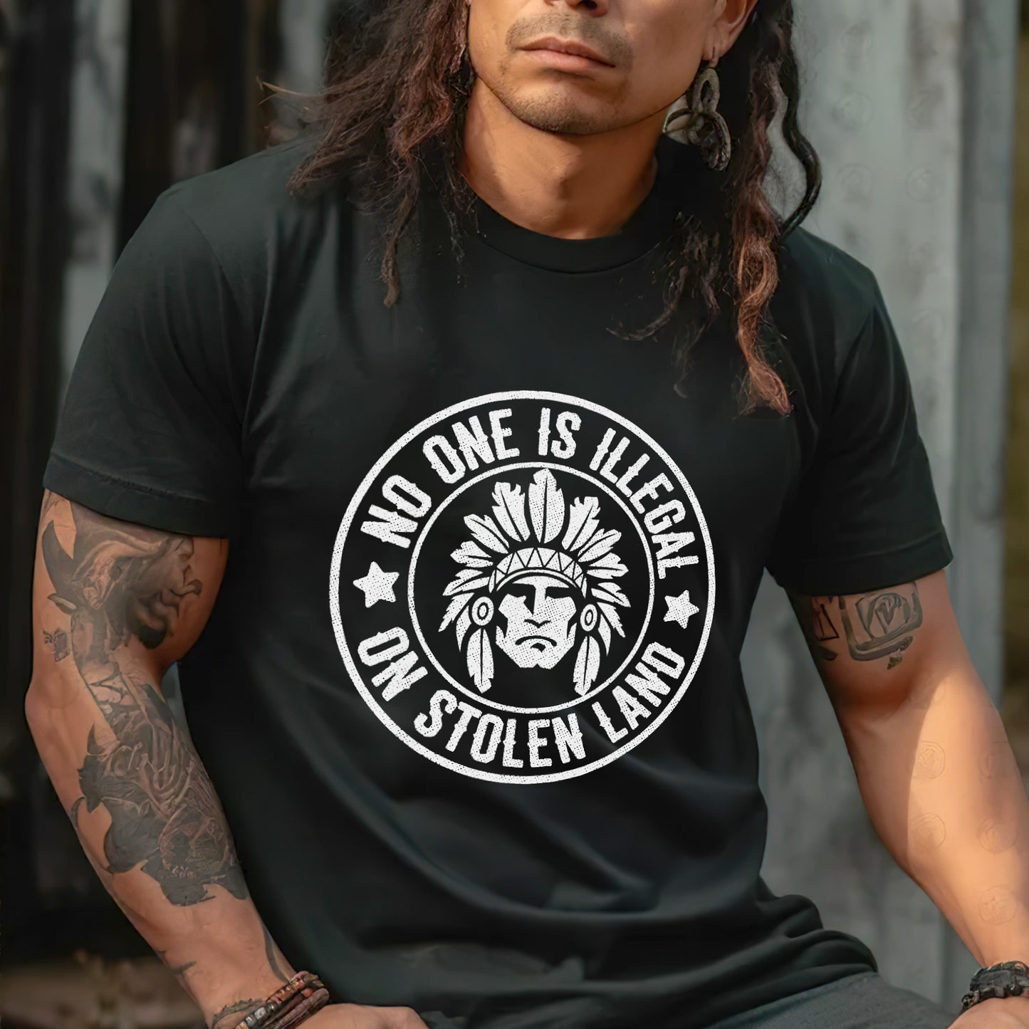 No One Is Illegal on Stolen Land Unisex T-Shirt/T-Shirt V-Neck/Hoodie/Sweatshirt