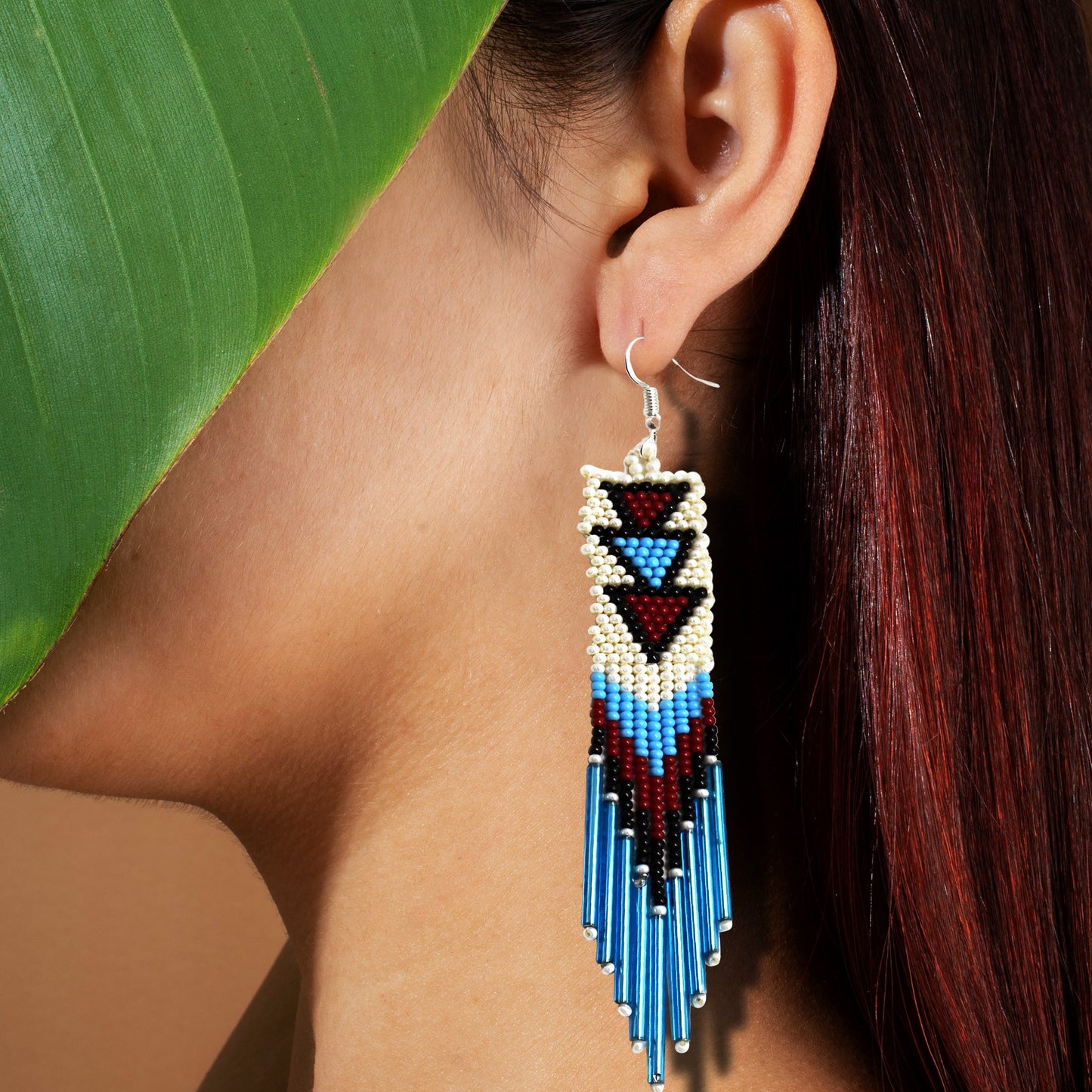 Long Beaded Handmade Hook Earrings For Women