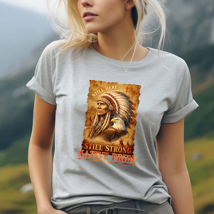 Native Pride "Still Here Still Strong" Warrior & Eagle Vintage Unisex T-shirt/T-shirt V-neck/Hoodie/Sweatshirt