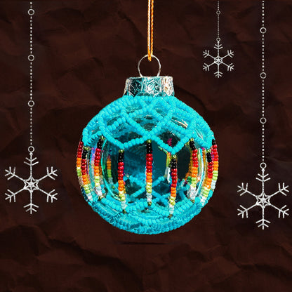 Turquoise Beaded Handmade Ornament Holiday Decor Gifts