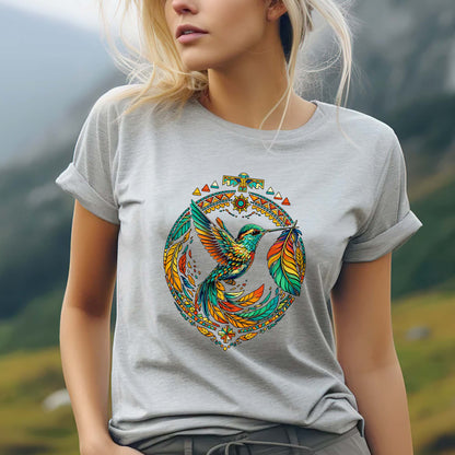 Sacred Hummingbird - Indigenous Native Art of Hope, Energy & Balance Unisex T-Shirt/T-Shirt V-Neck/Hoodie/Sweatshirt
