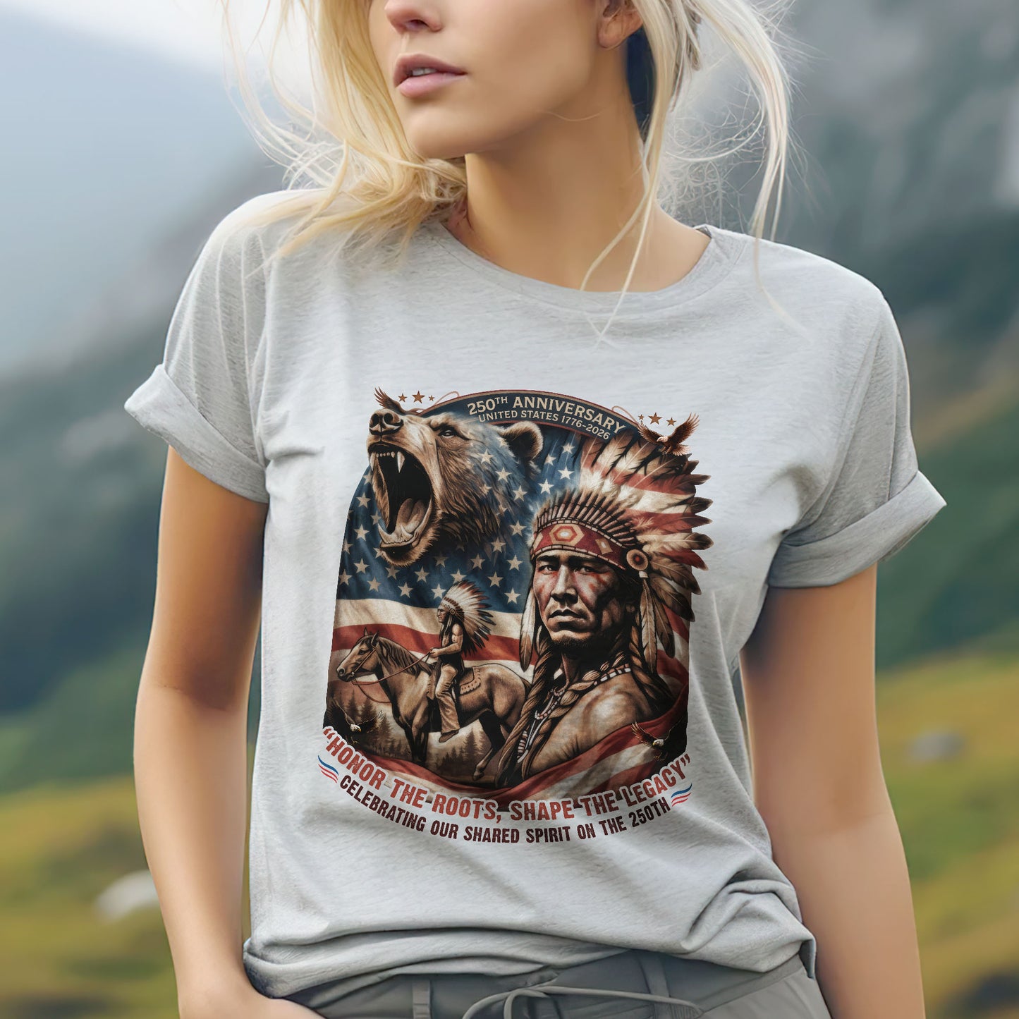 250th Anniversary Native American Spirit - Unisex T-shirt/V-neck T-shirt/Hoodie/Sweatshirt