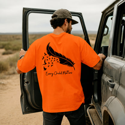 Every Child Matters Feather Flying Birds Design For Orange Shirt Day - Two sides - Unisex T-shirt/V-neck T-shirt/Hoodie/Sweatshirt