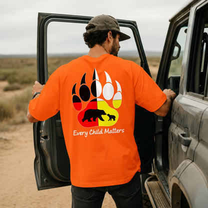 Every Child Matters Bear Paw Indigenous Pride - Two sides - Unisex T-shirt/V-neck T-shirt/Hoodie/Sweatshirt
