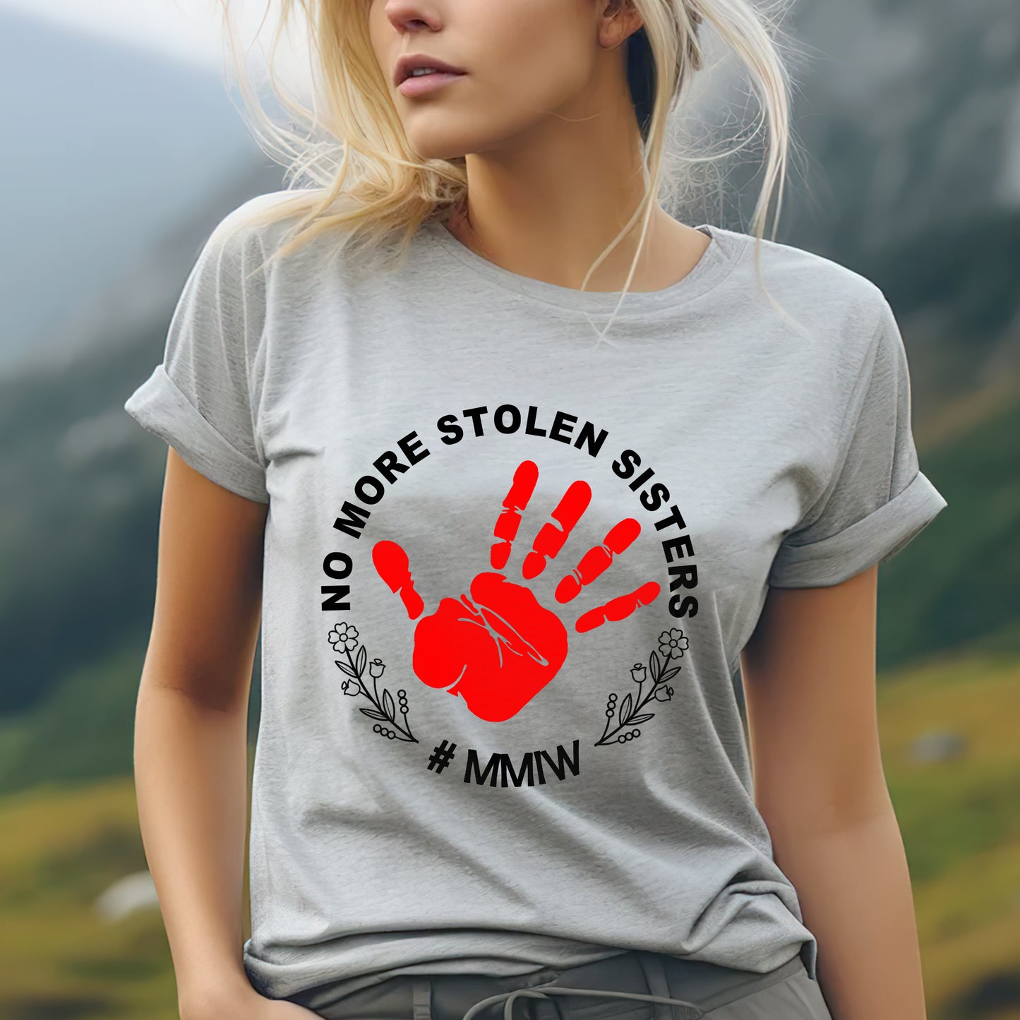 No More Stolen Sisters Red Hand - MMIW Unisex T-Shirt/Hoodie/V-Neck/Sweatshirt