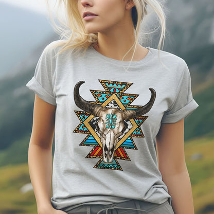 Southwestern Buffalo Skull Native American Unisex T-shirt/V-neck T-shirt /Hoodie/Sweatshirt