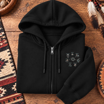 The Seven Sacred Laws Indigenous Culture - Two Sides Unisex Hoodie Zip