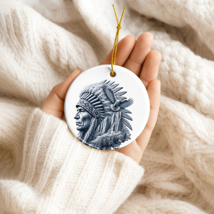 Keeper of the Mountain Eagle Native Christmas Ornament – Indigenous Heritage-Inspired Holiday Decor
