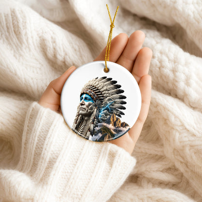 Echoes of Ancestral Land Native Christmas Ornament – Heritage-Inspired Mountain Holiday Decor