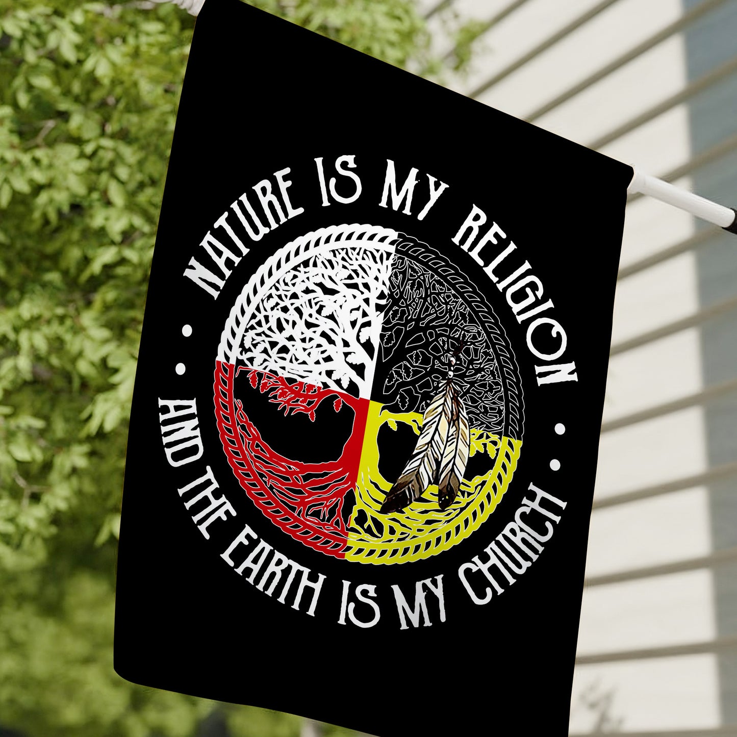 Nature Is My Religion Earth Is My Church Flag Medicine Wheel