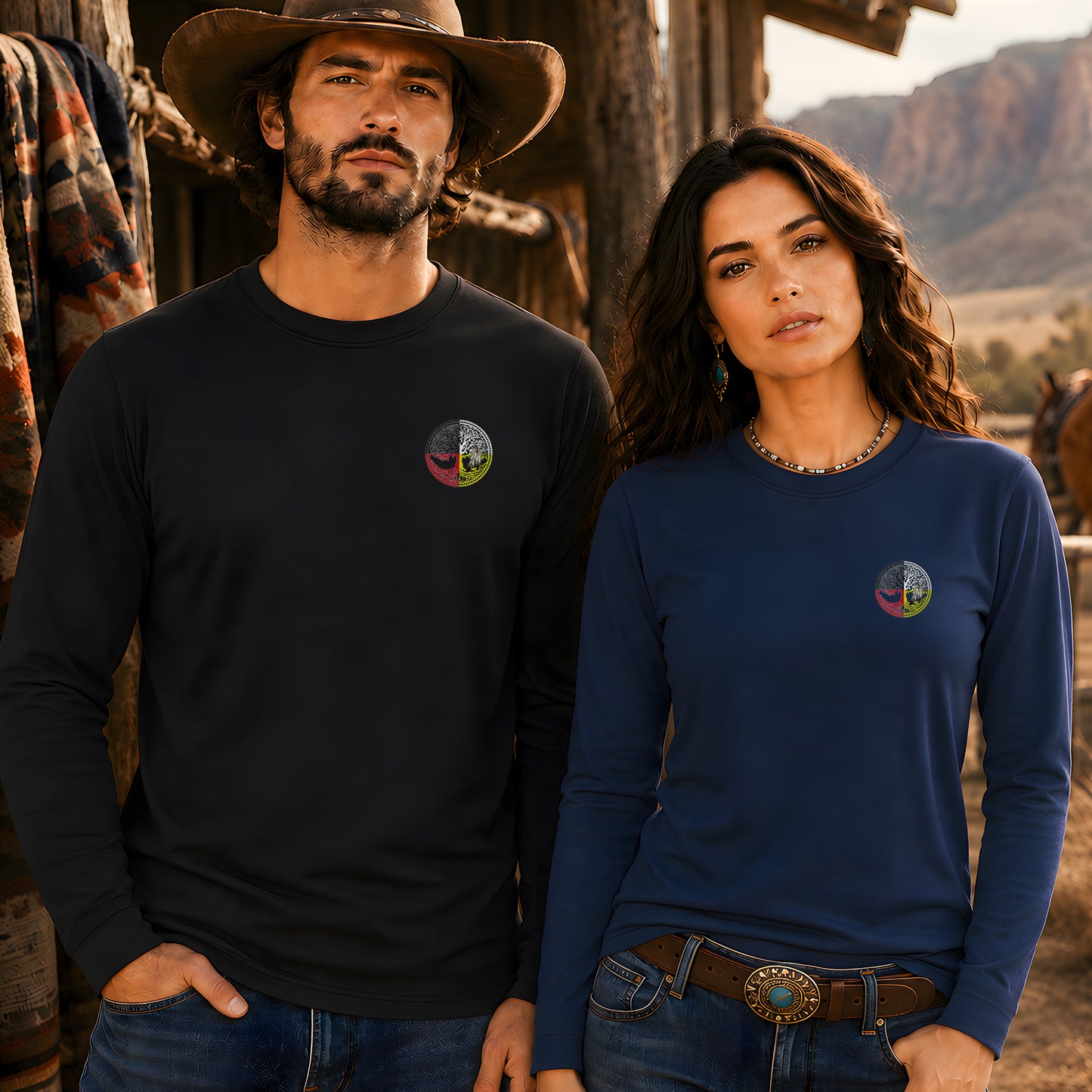 Nature Is My Religion Four Directions Sacred Circle - Two Sides Unisex Long Sleeve