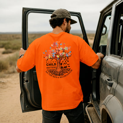 Every Child Matters Handprint Tree For Orange Shirt Day - Two sides - Unisex T-shirt/V-neck T-shirt/Hoodie/Sweatshirt