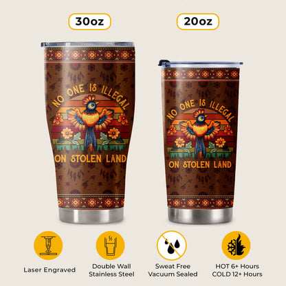 No One Is Illegal on Stolen Land Tumbler Stainless Steel Drinking Cup
