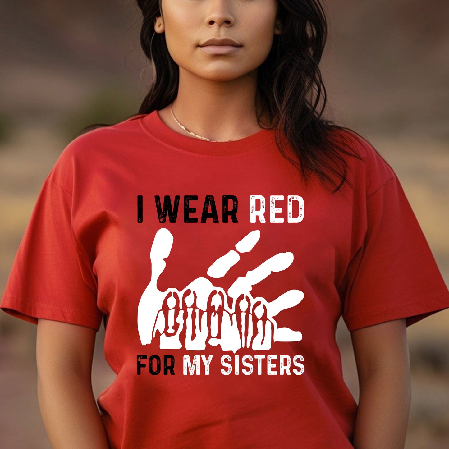 MMIW I Wear Red For My Sister Red Hand Unisex T-shirt/Hoodie/Sweatshirt