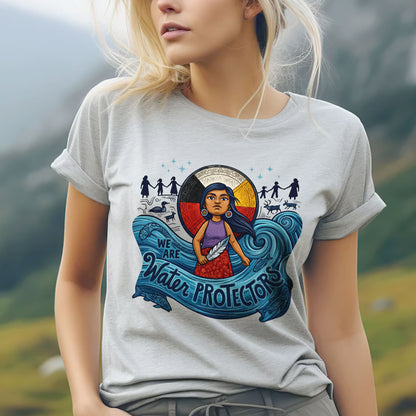 We Are Water Protectors Native American Girl - Unisex T-shirt/V-neck T-shirt/Hoodie/Sweatshirt