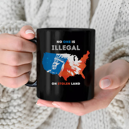 No One Is Illegal On Stolen Land. We Walk On Native Land Mug S22