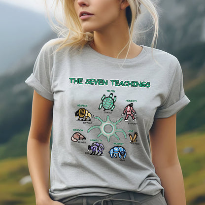 The Seven Sacred Laws Indigenous Value Culture Unisex T-shirt/V-neck T-shirt /Hoodie/Sweatshirt