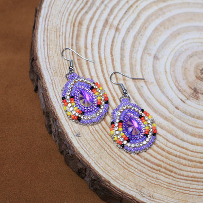 SALE 50% OFF - Tear Drop Earrings Beaded Handmade Earrings For Women