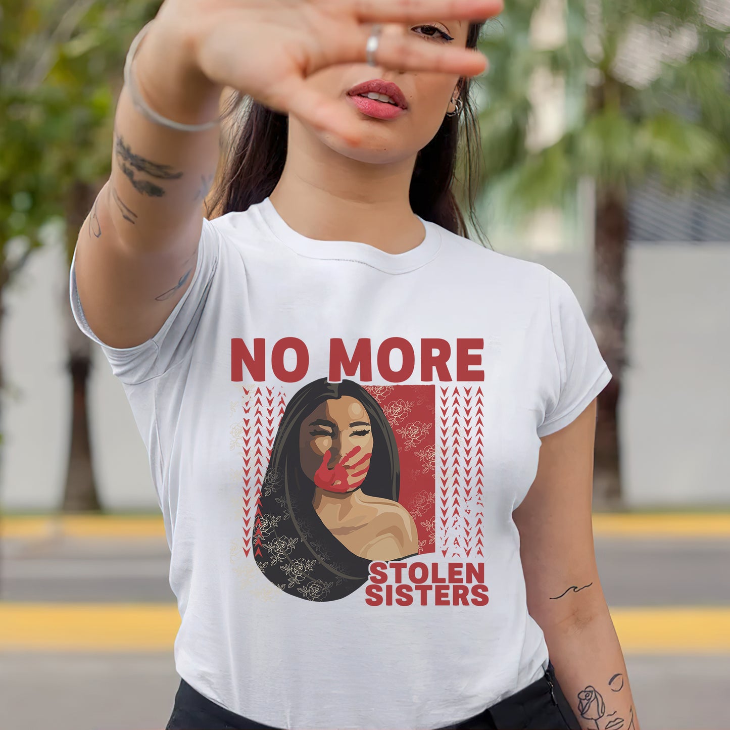 NO MORE STOLEN SISTERS Red Hand - Unisex T-Shirt/T-Shirt V-Neck/Hoodie/Sweatshirt